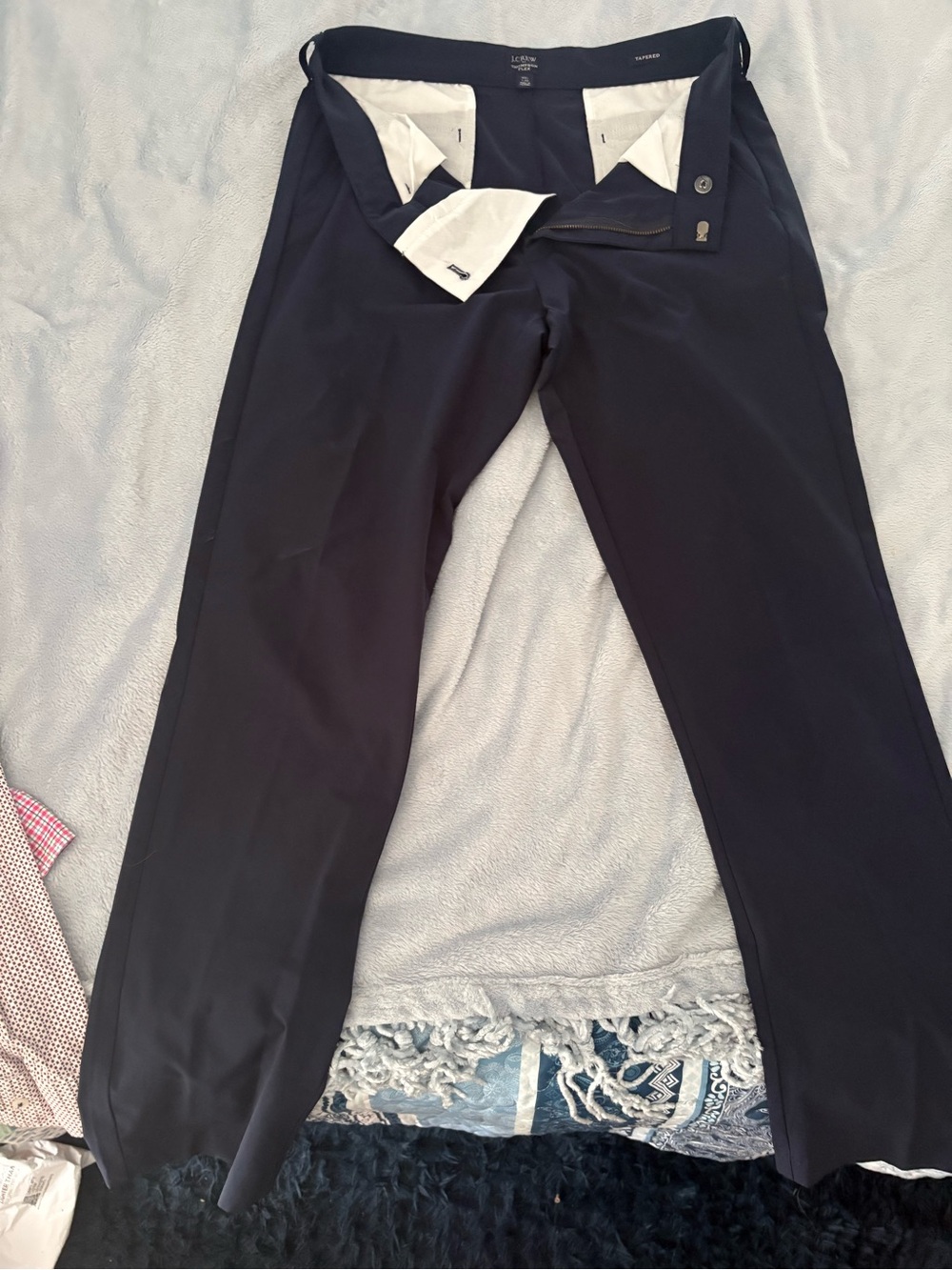 J. Crew Navy Straight-Leg Trousers